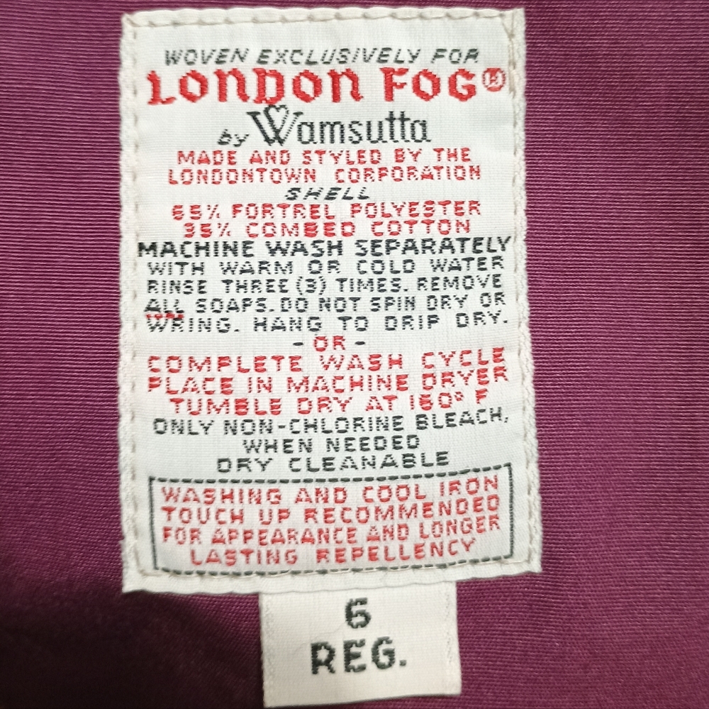 Vintage London Fog Beltless Midi Trench Coat Purple Size 6 - Picture 9 of 16
